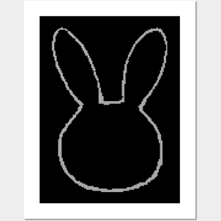 ONK7 Oshi no ko anime Aqua things / Aquamarine laptop logo / symbol / mark : Rabbit / bunny head PIXELATED lineart - Animangapoi august 2023 Posters and Art